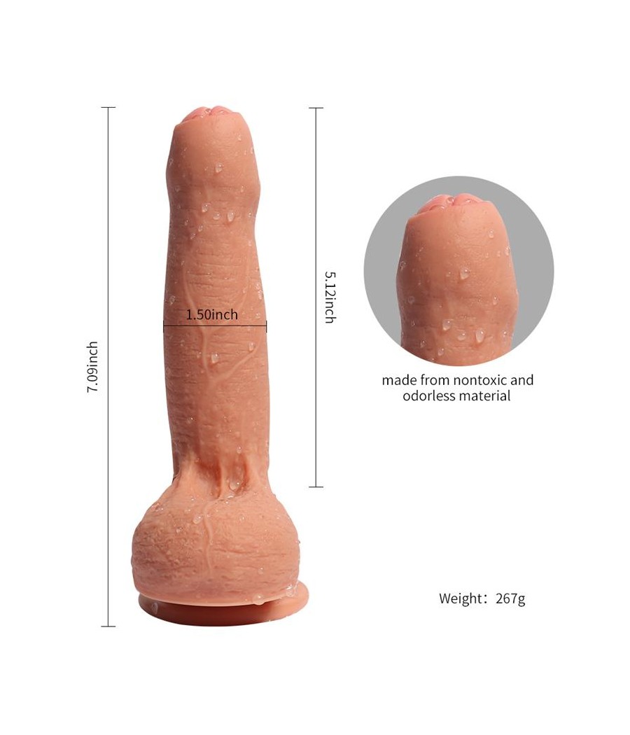 Dildo Silicona Doble Densidad Azazel 18 cm