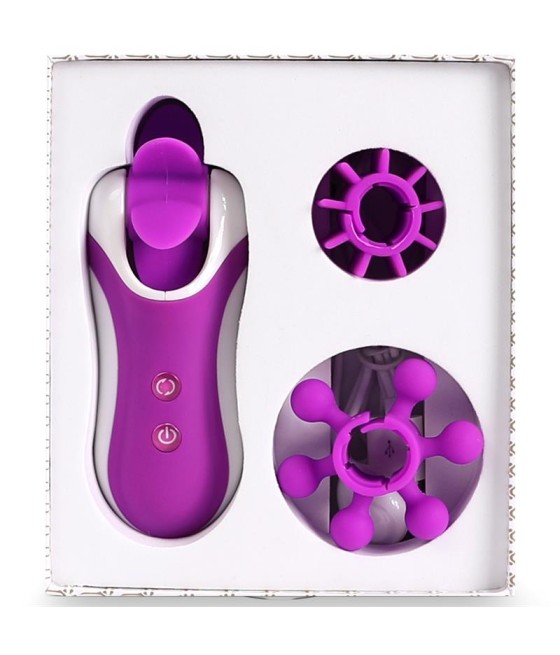 Clitella Estimulador Sexo Oral con Accesorios Purpura