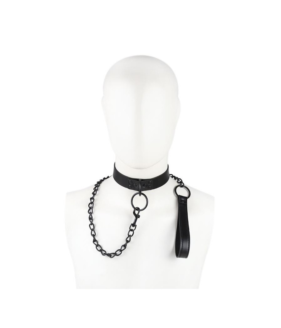 Collar con Correa Negro