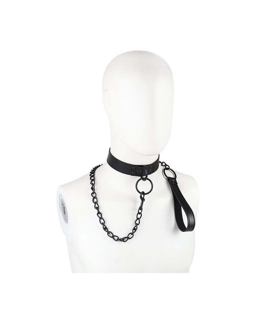 Collar con Correa Negro