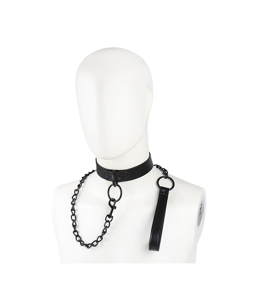 Collar con Correa Negro