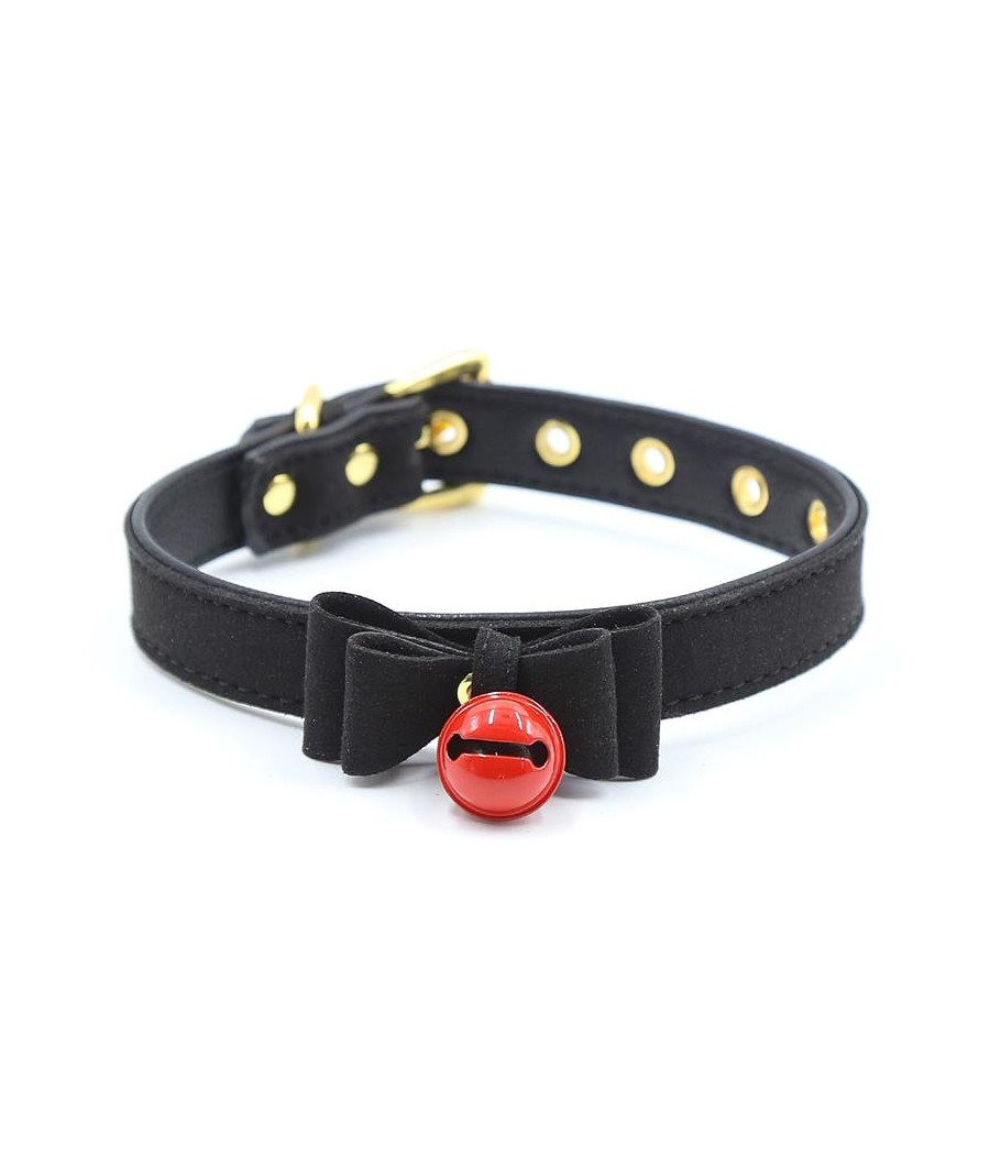 Collar con Lazo y Cascabel 44 cm Negro Rojo