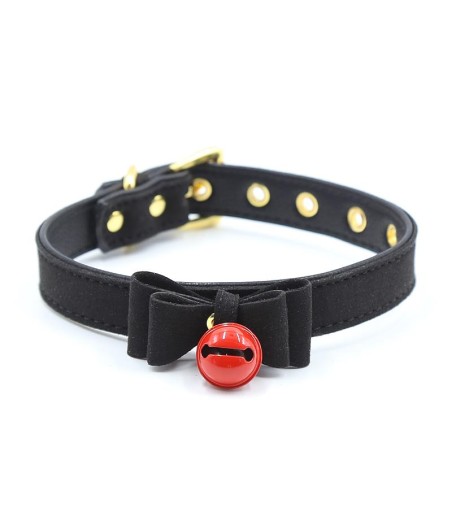 Collar con Lazo y Cascabel 44 cm Negro/Rojo