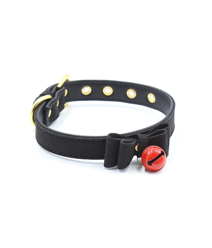 Collar con Lazo y Cascabel 44 cm Negro Rojo