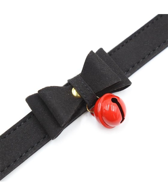 Collar con Lazo y Cascabel 44 cm Negro Rojo