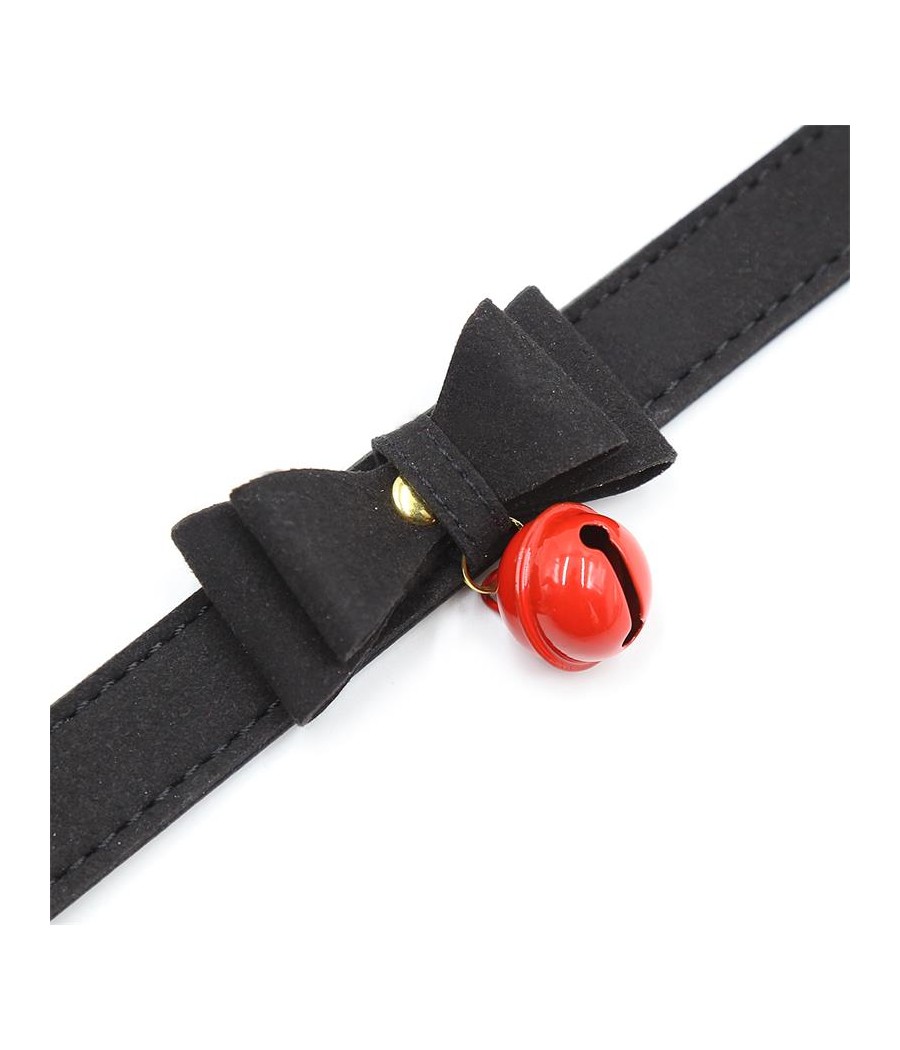 Collar con Lazo y Cascabel 44 cm Negro Rojo