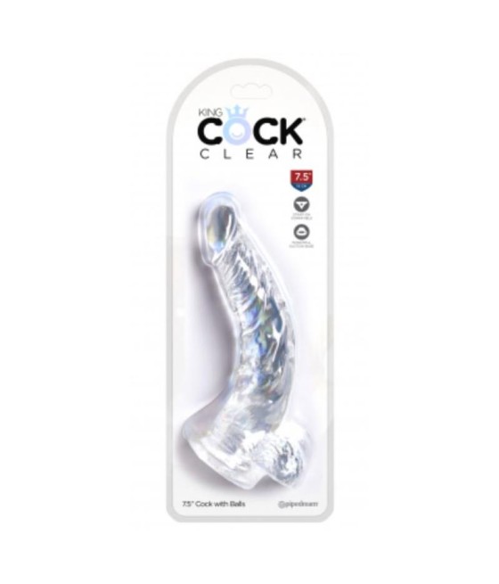 Dildo Realista con Testiculos 7,5 Transparente