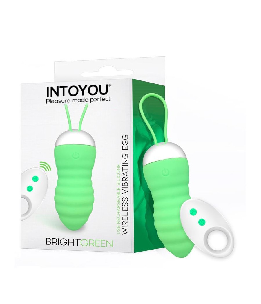 Brightgreen Huevo Vibrador Control Remoto USB Silicona