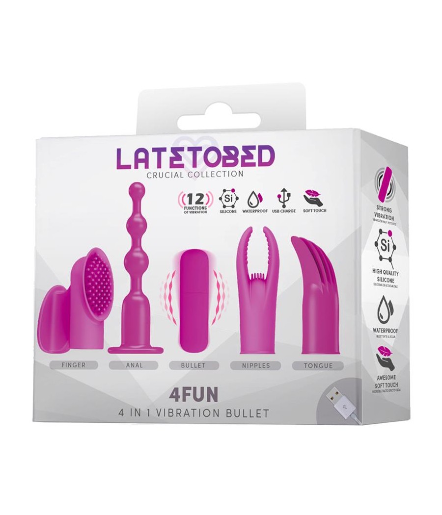 4Fun Bala Vibrador y 4 Fundas USB Impermeable Silicona