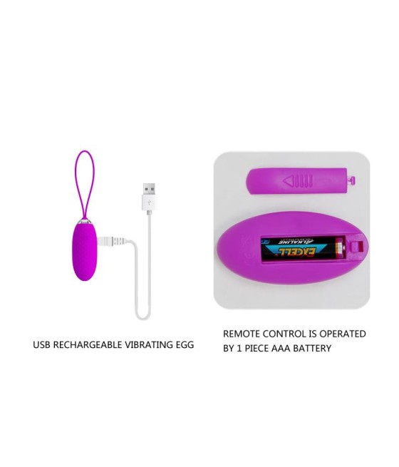 Huevo Vibrador Joanna USB Purpura