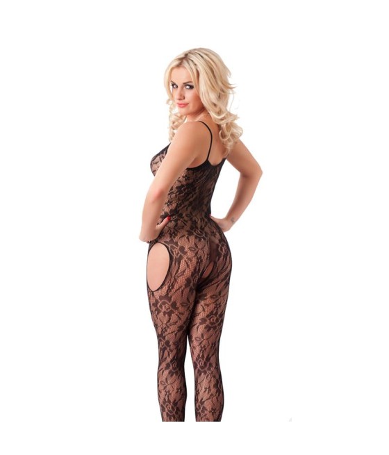 Rimba Amorable Catsuit Abierto con Motivos Florales Color Negro Talla unica