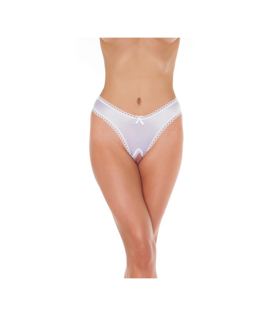 Rimba Amorable Tanga Abierto Color Blanco Talla Unica