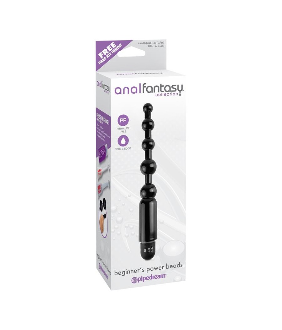 Cadena Anal Power Beads para Principiantes Color Negro