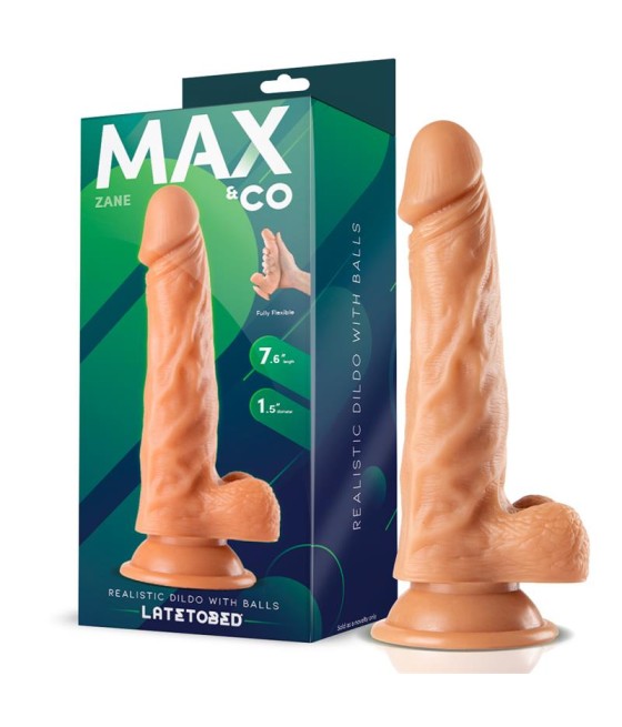 Zane Dildo Realista con Testículos Natural 7,6 - 19.5 cm