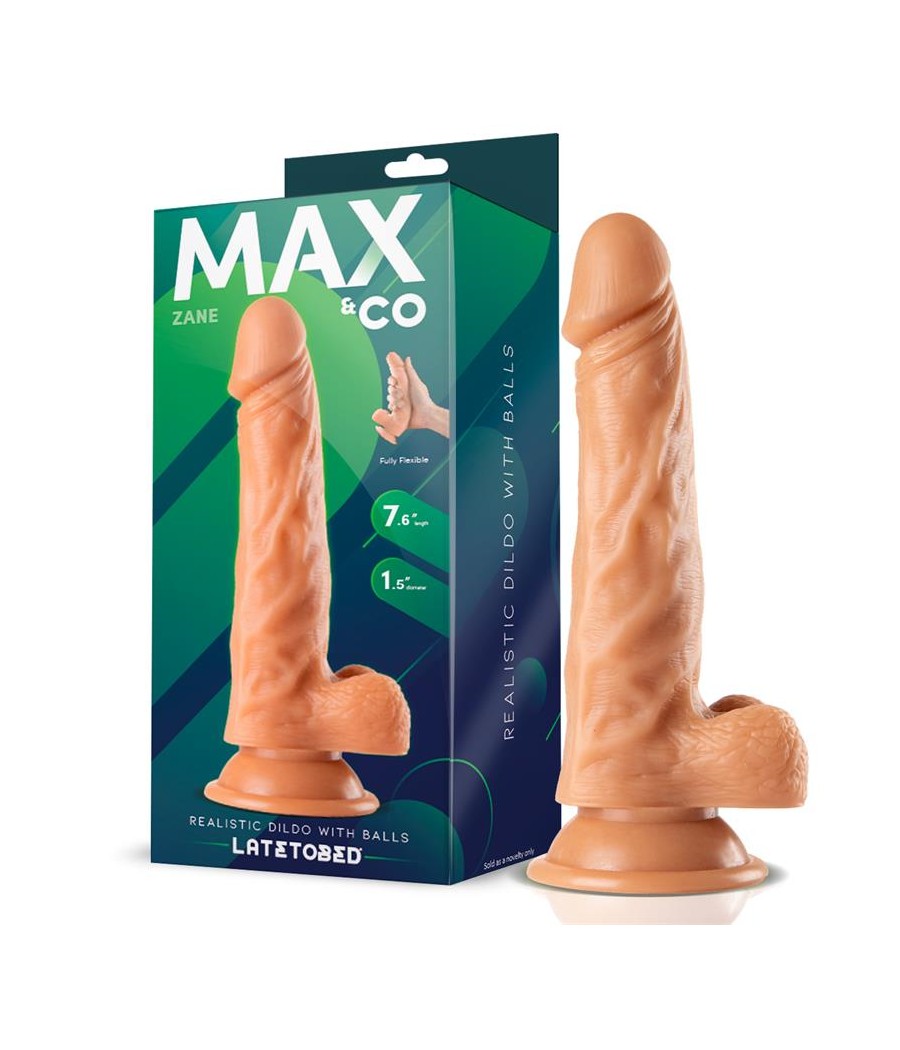 Zane Dildo Realista con Testiculos Natural 76 195 cm