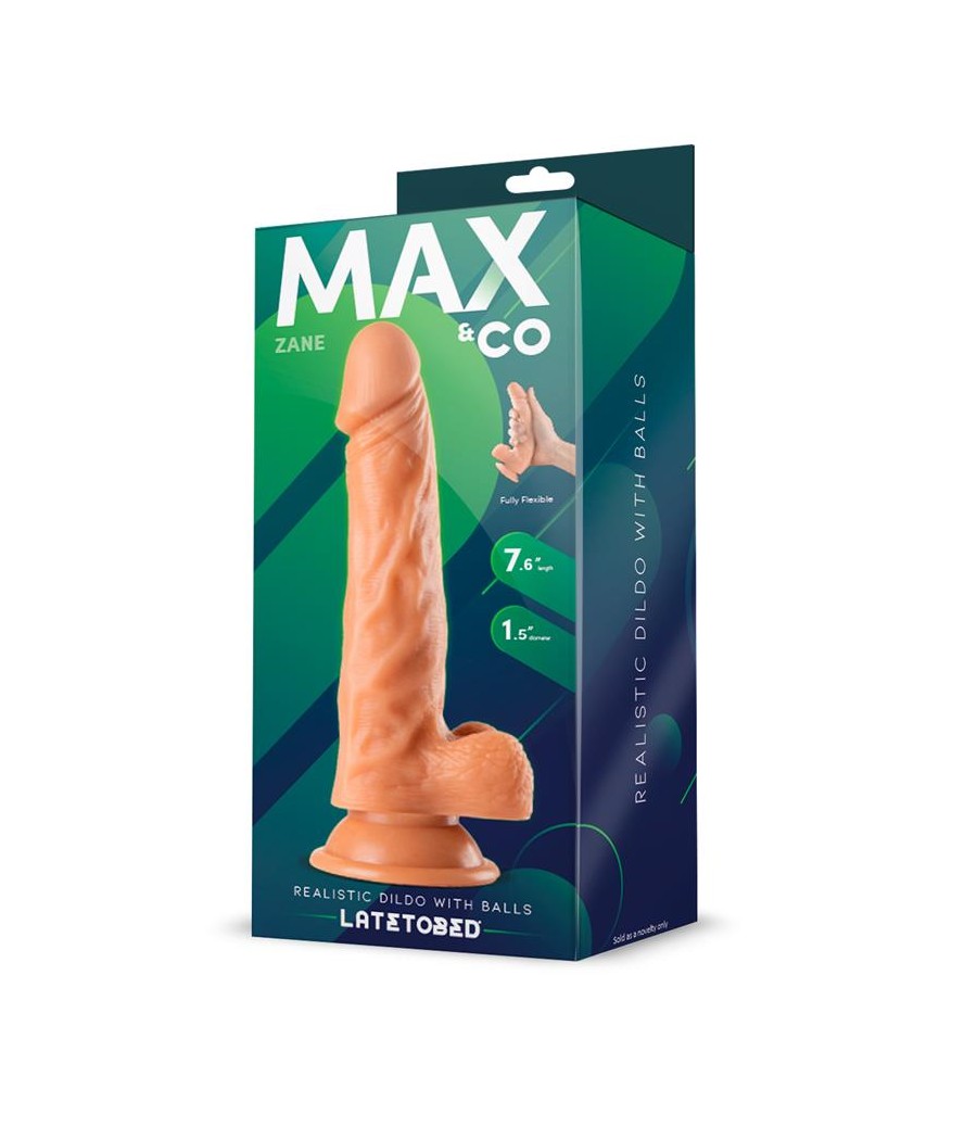 Zane Dildo Realista con Testiculos Natural 76 195 cm