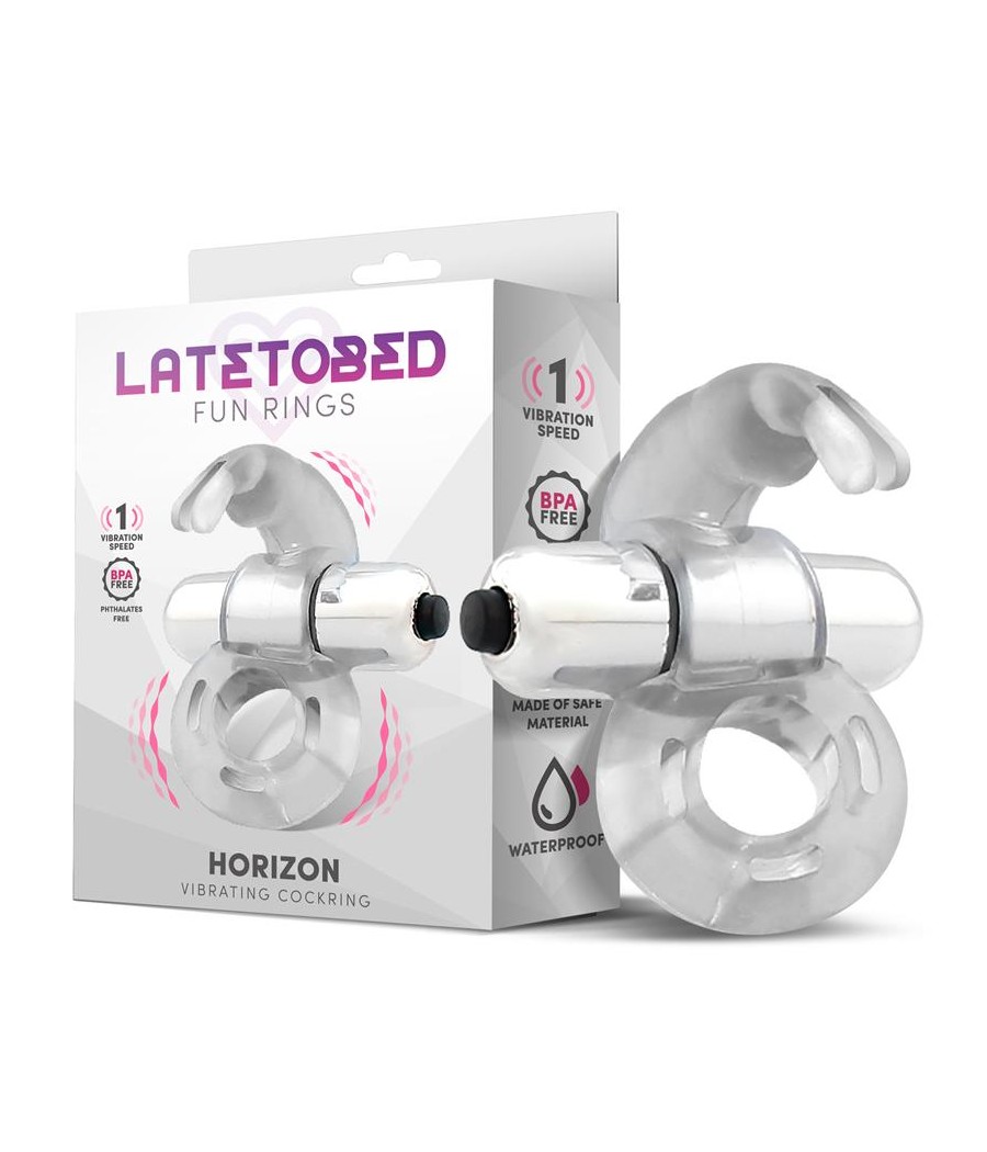 Horizon Anillo Vibrador con Conejito Transparente