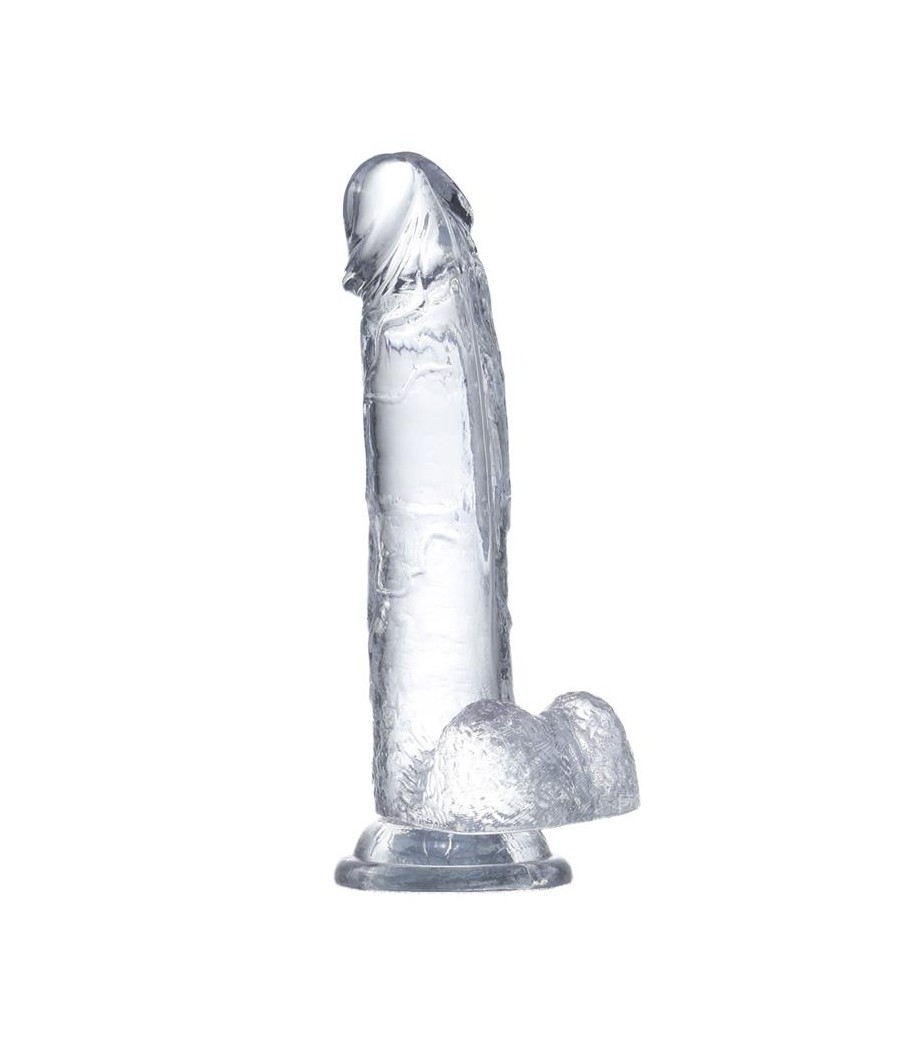 Dildo Realista con Testiculos Material Cristalino 18 cm