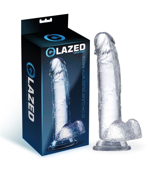 Dildo Realista con Testiculos Material Cristalino 22 cm