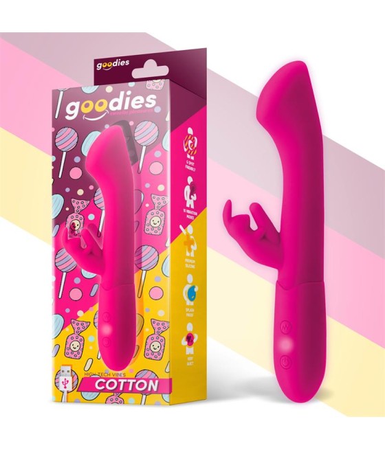 Cotton Vibrador Punto G y Conejito USB Silicona Fuchsia