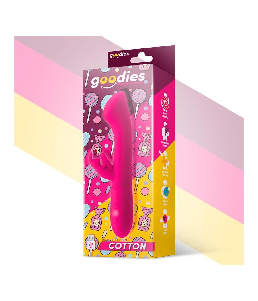 Cotton Vibrador Punto G y Conejito USB Silicona Fuchsia