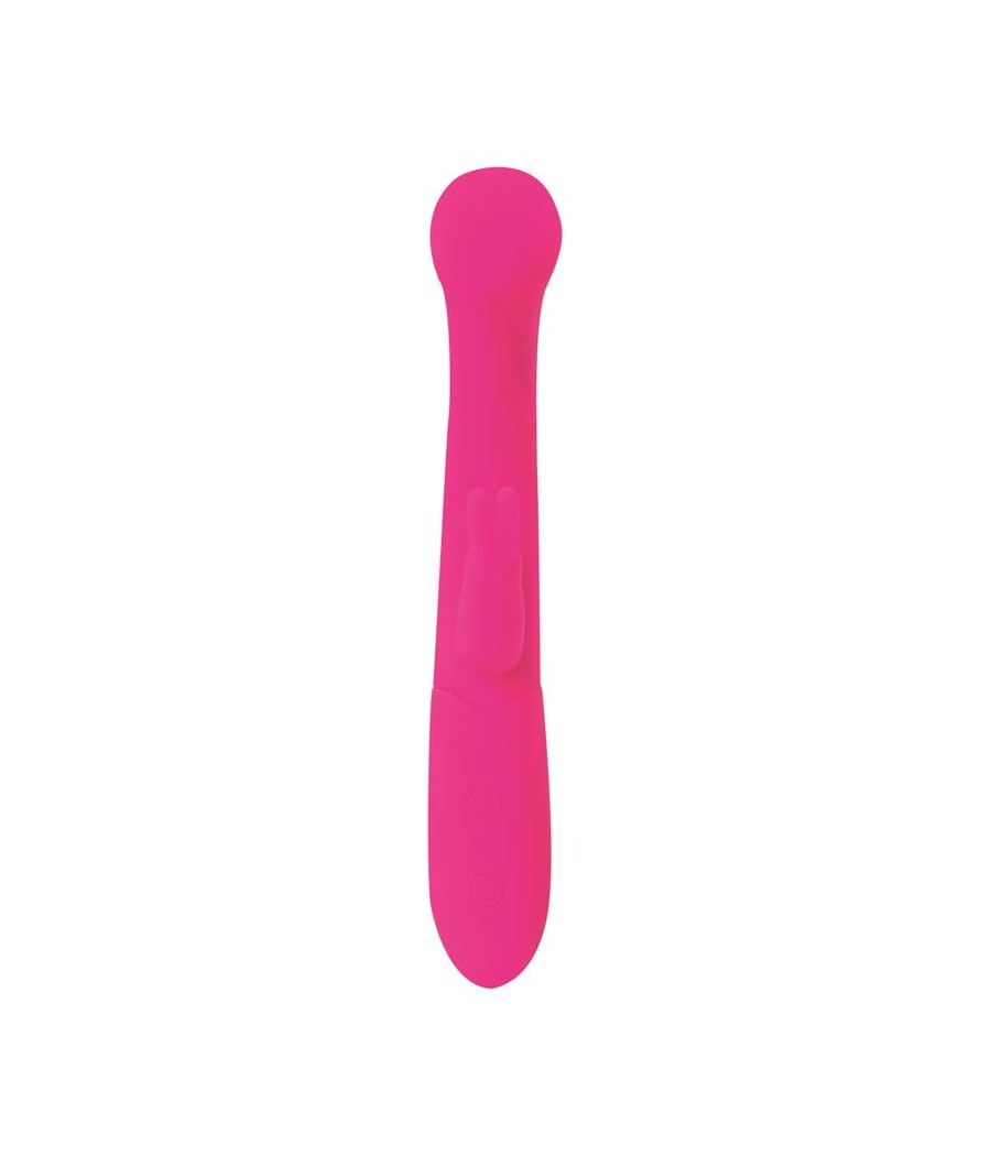 Cotton Vibrador Punto G y Conejito USB Silicona Fuchsia