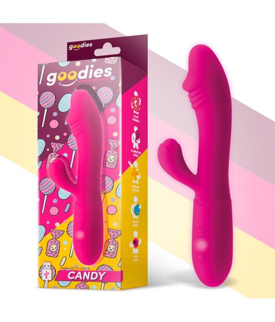 Candy Vibrador con Conejito Punto G USB Silicona Fucshia