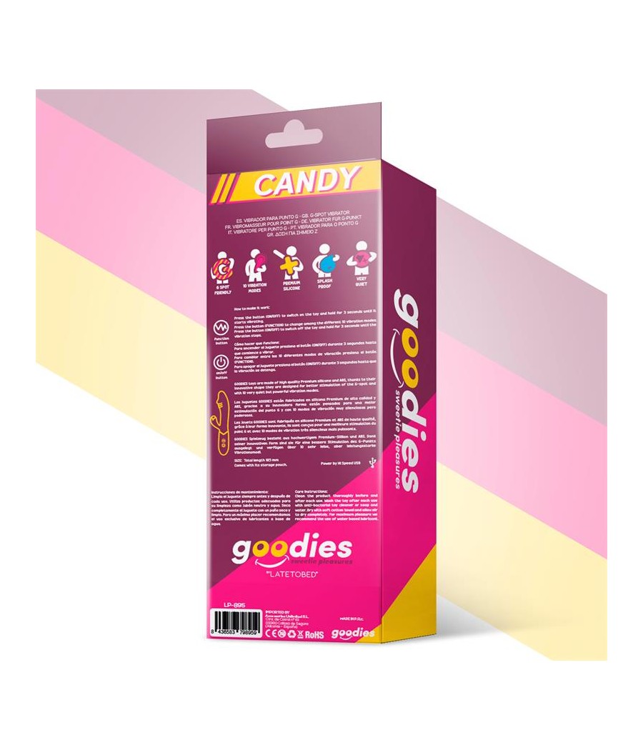 Candy Vibrador con Conejito Punto G USB Silicona Fucshia