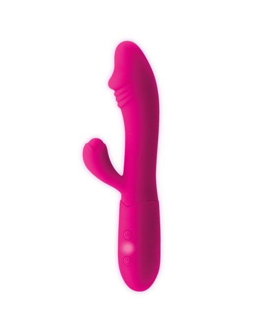 Candy Vibrador con Conejito Punto G USB Silicona Fucshia