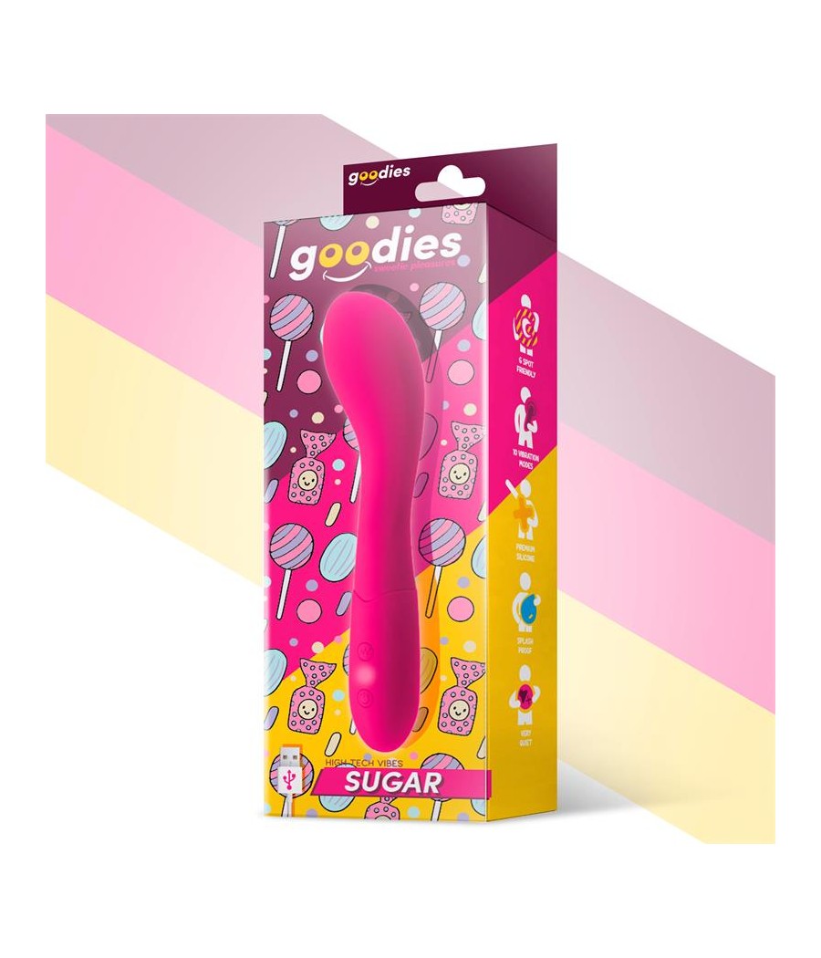 Sugar Vibrador Punto G USB Silicona Fushsia