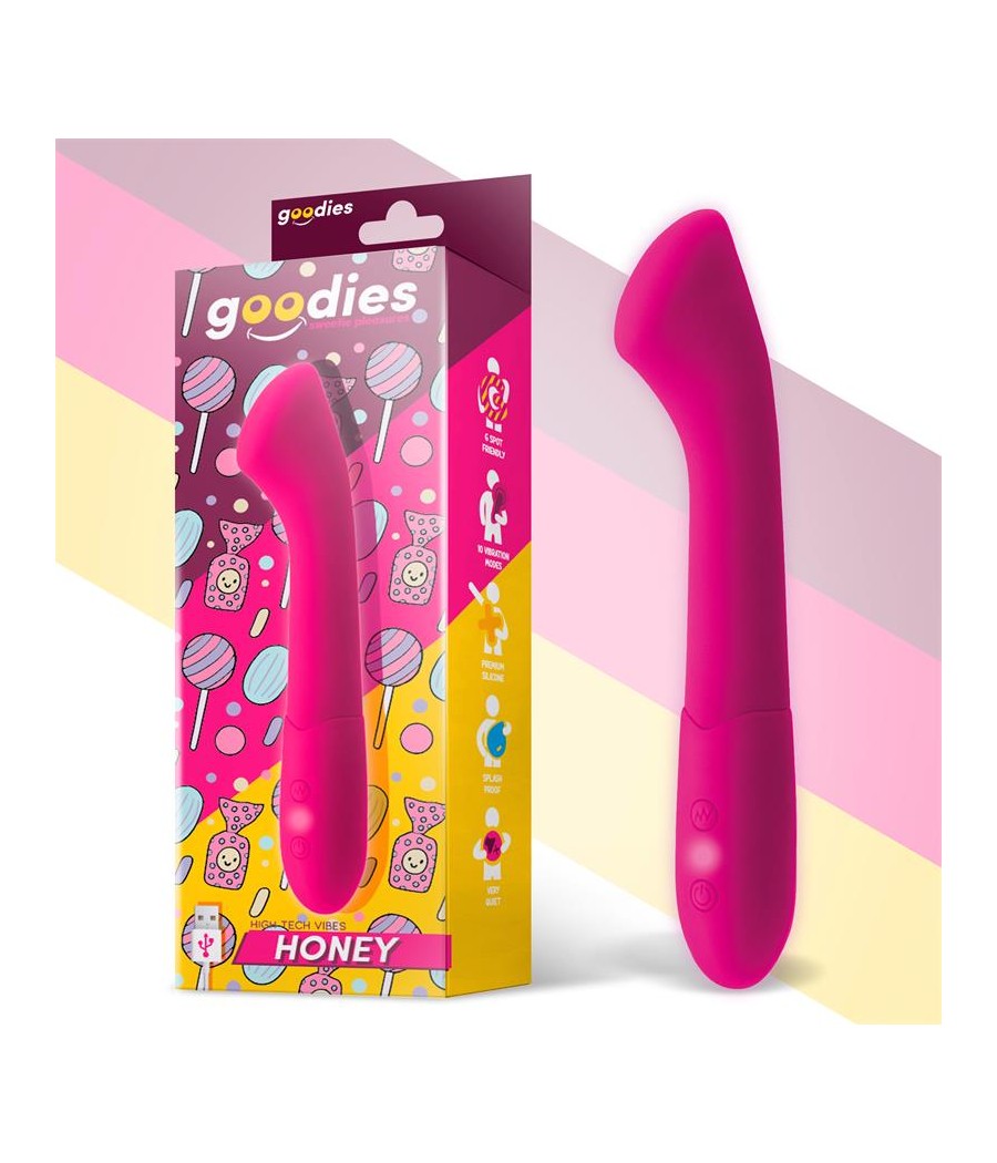 Honey Vibrador Punto G Silicona USB Fuchsia