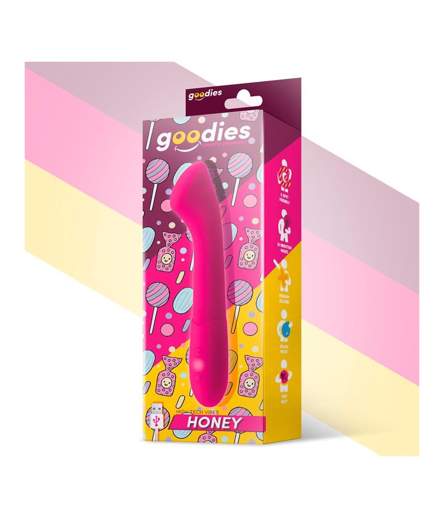 Honey Vibrador Punto G Silicona USB Fuchsia