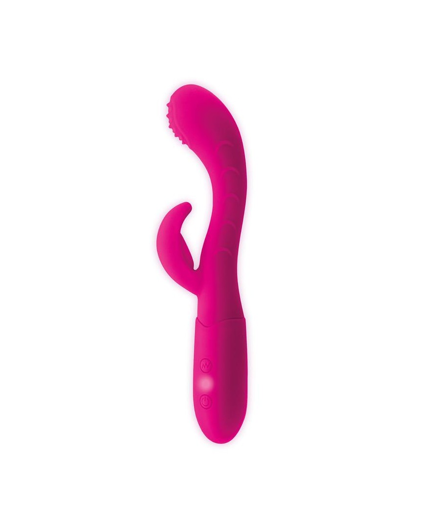 Cakey Vibrador Punto G y Conejito USB Silicona Fuchsia