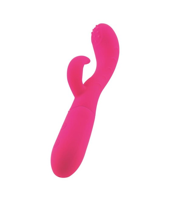 Cakey Vibrador Punto G y Conejito USB Silicona Fuchsia