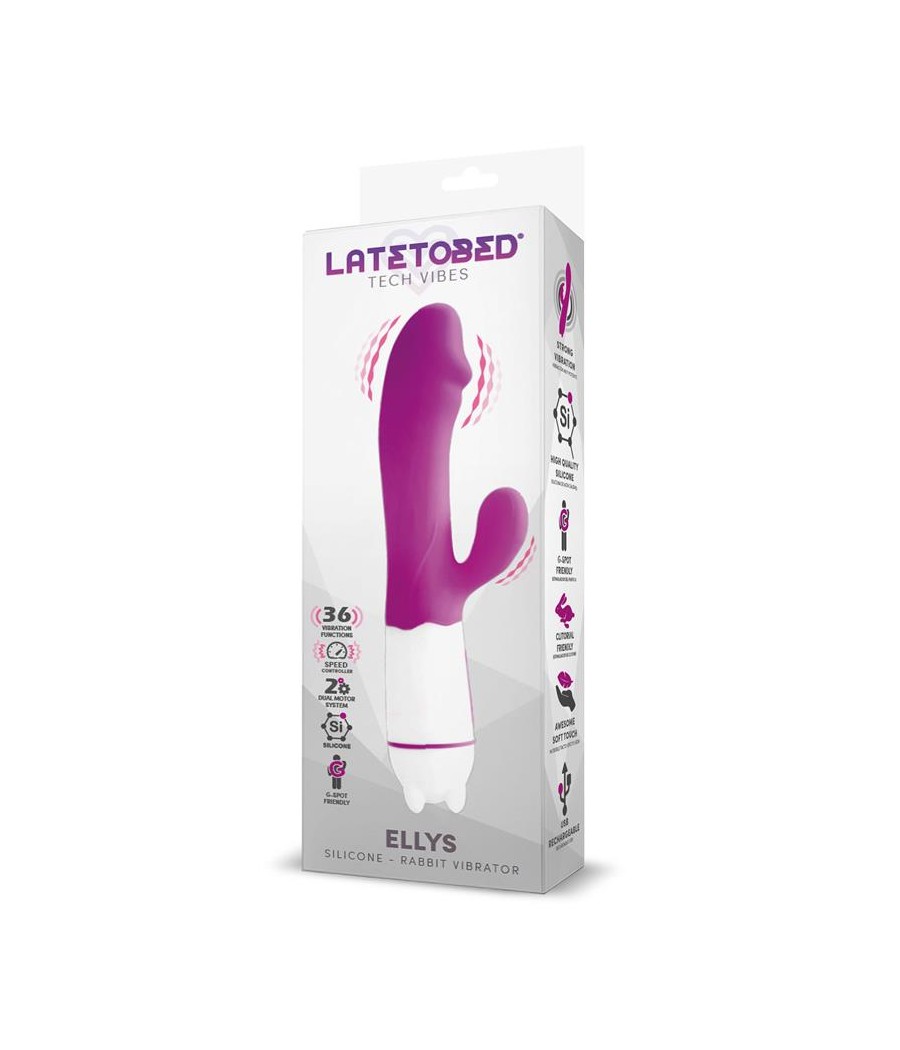 Ellys Vibrador USB 36 Funciones Silicona Purpura