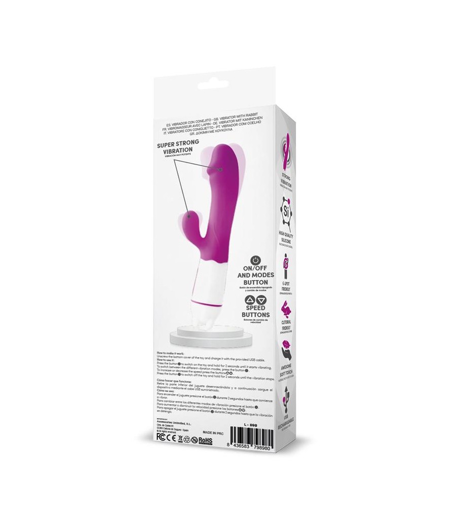 Ellys Vibrador USB 36 Funciones Silicona Purpura