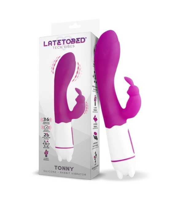 Tonny Vibrador USB Punto G 36 Funciones Silicona Púrpura