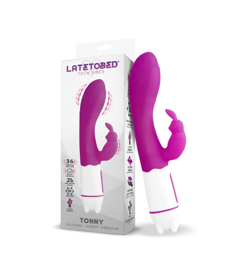 Tonny Vibrador USB Punto G 36 Funciones Silicona Purpura