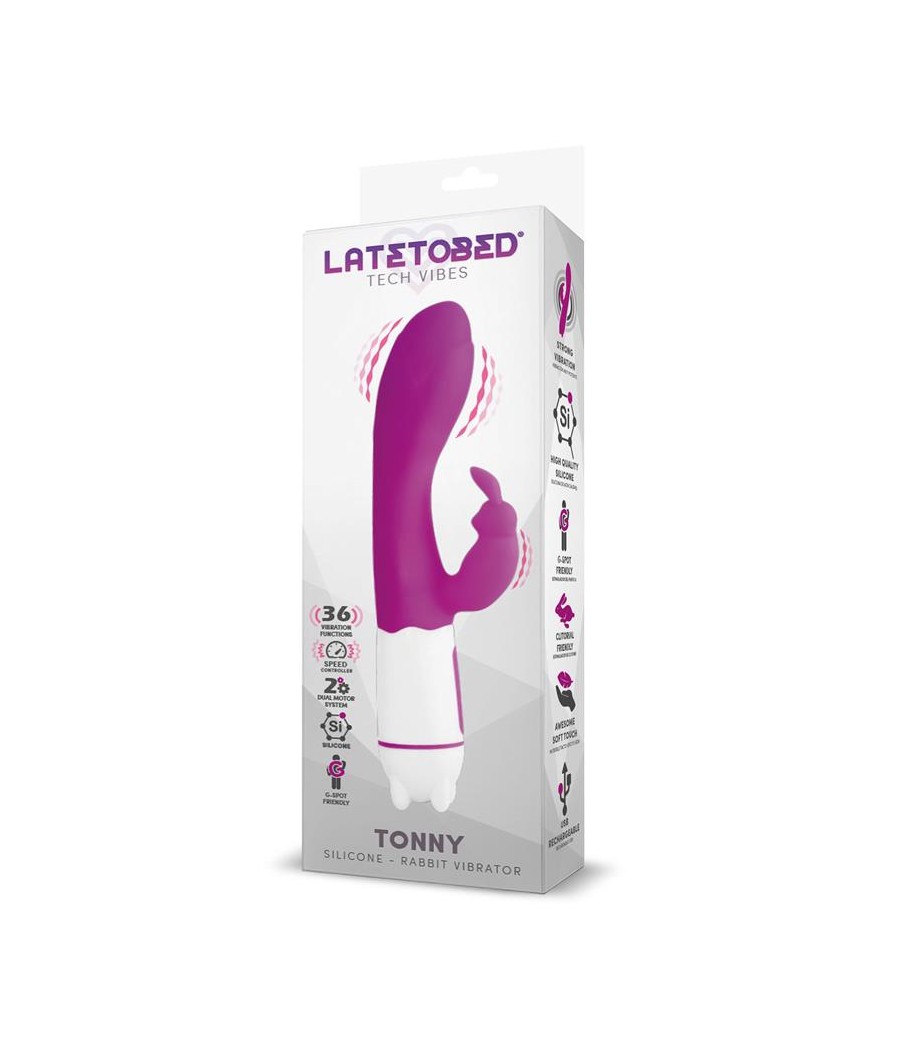 Tonny Vibrador USB Punto G 36 Funciones Silicona Purpura