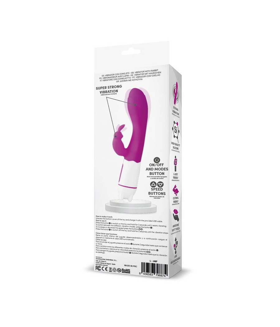 Tonny Vibrador USB Punto G 36 Funciones Silicona Purpura