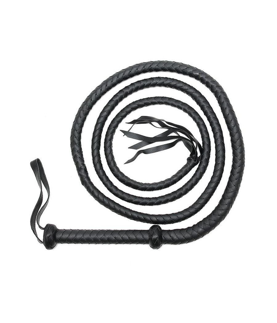 Latigo Trenzado Cuero Negro 250 cm