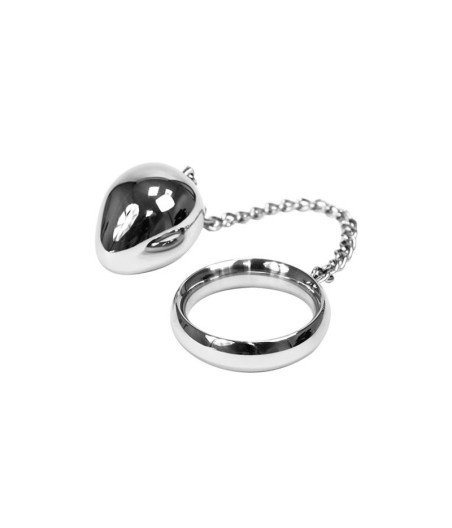 Anillo Pene con Huevo Anal Acero Inox 45mm