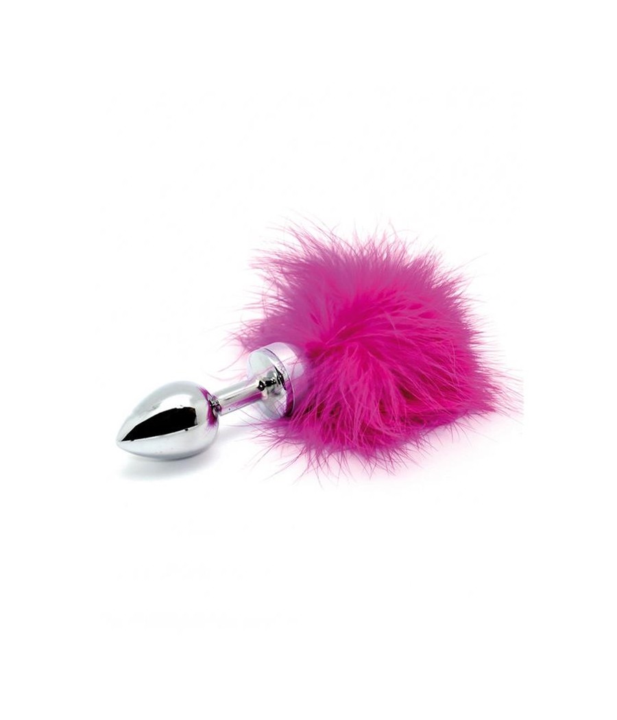 Plug Anal con Plumas Rosa 73mm