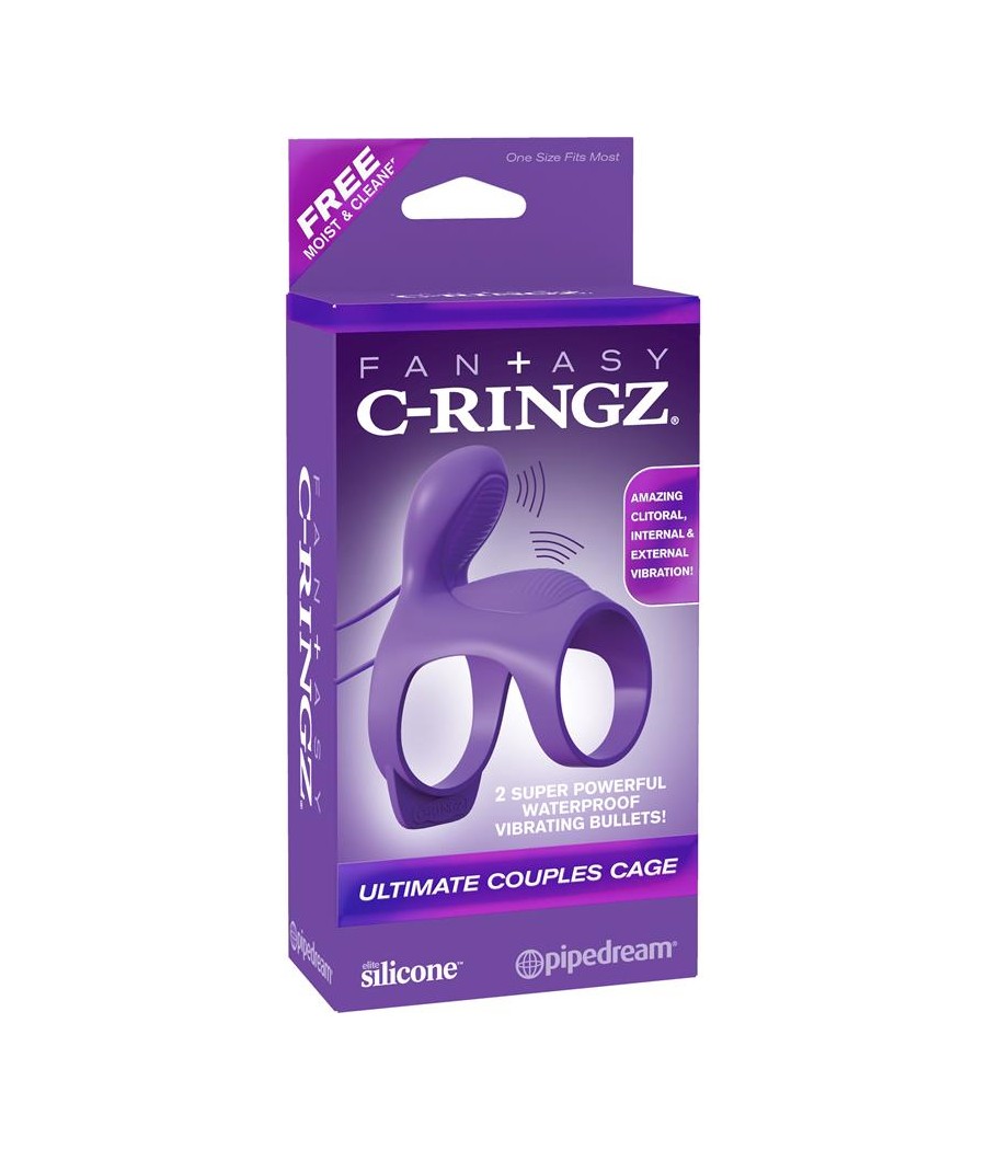 Fantasy C Ringz Anillo Vibrador para Parejas Ultimate Cage Purpura