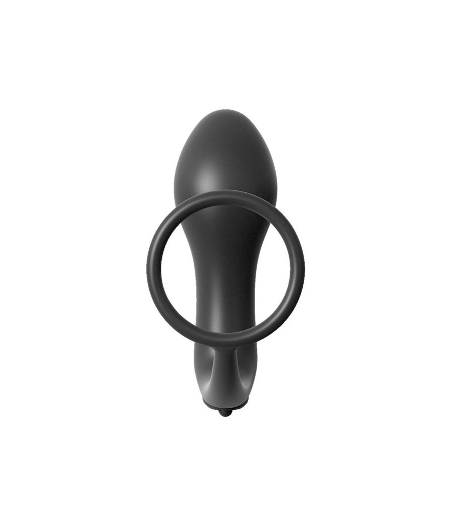 Plug Vibrador con Anillo Pene Color Negro