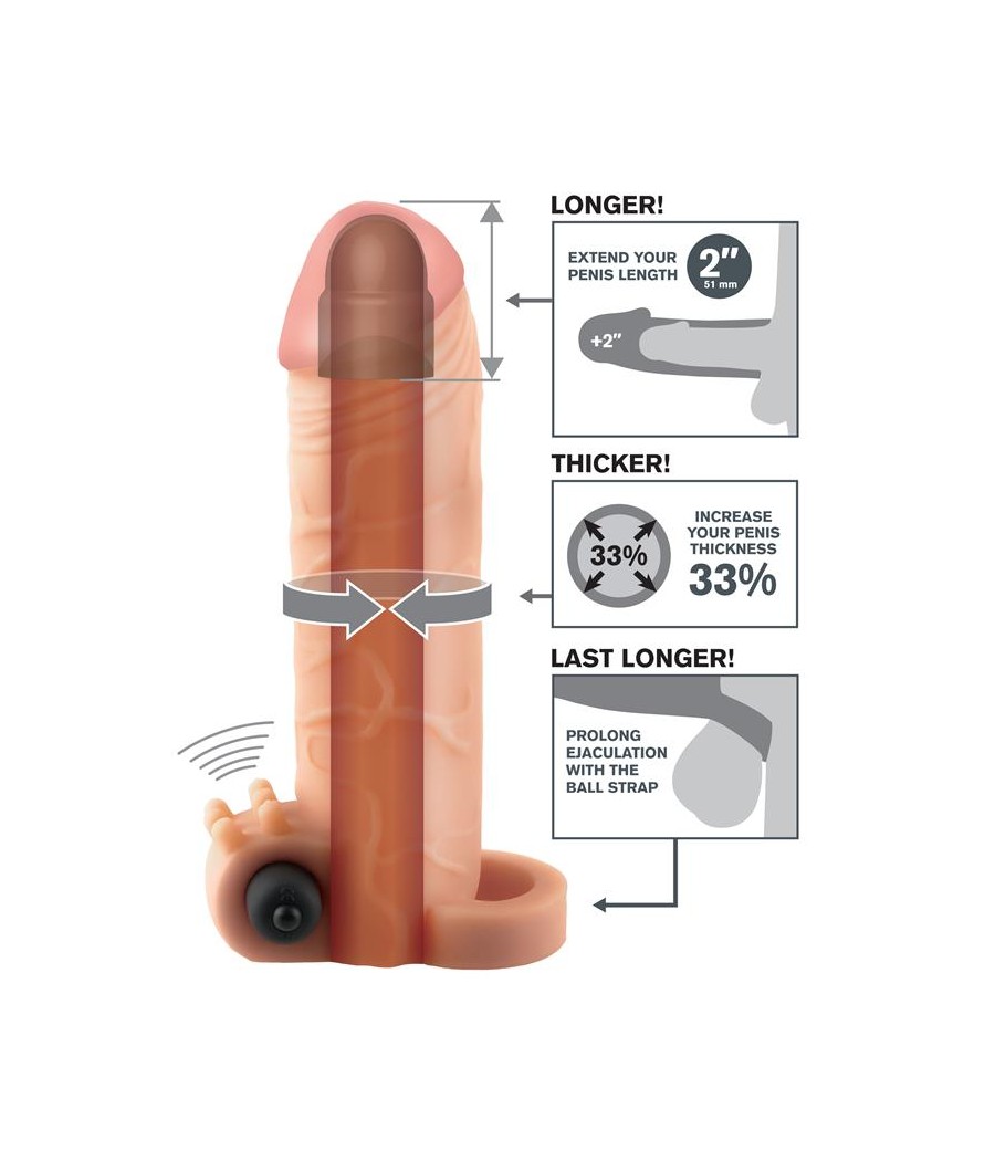 Fantasy X tensions Vibrador Real Feel de 51 cm con Extension Color Natural