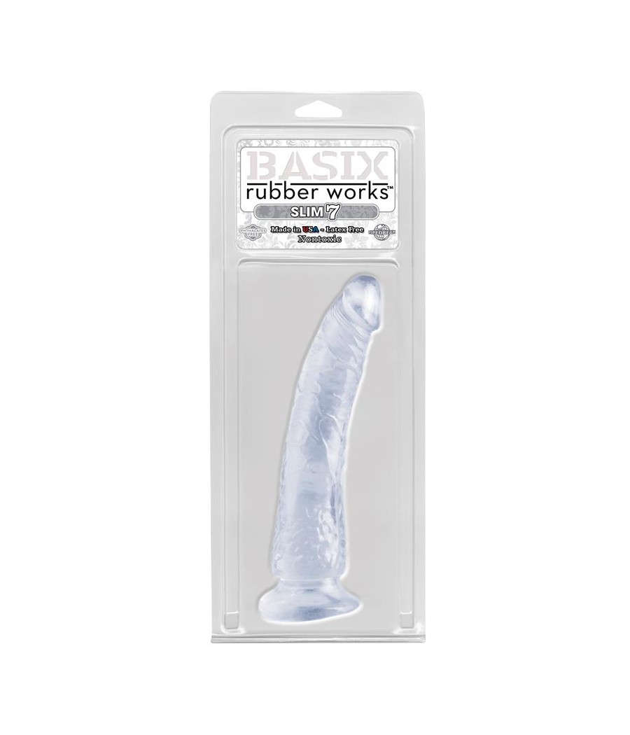 Dildo Slim 1778 cm con Ventosa Transparente