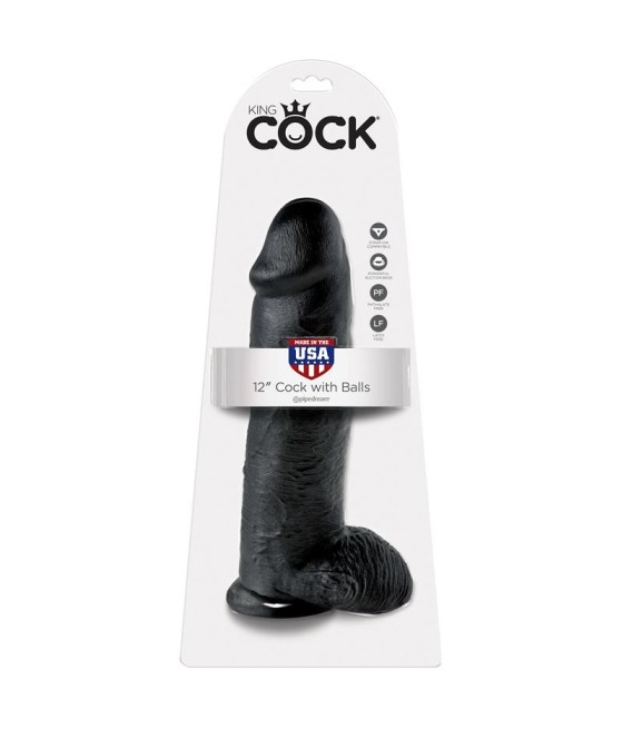 Pene con Testiculos de 12 Color Negro