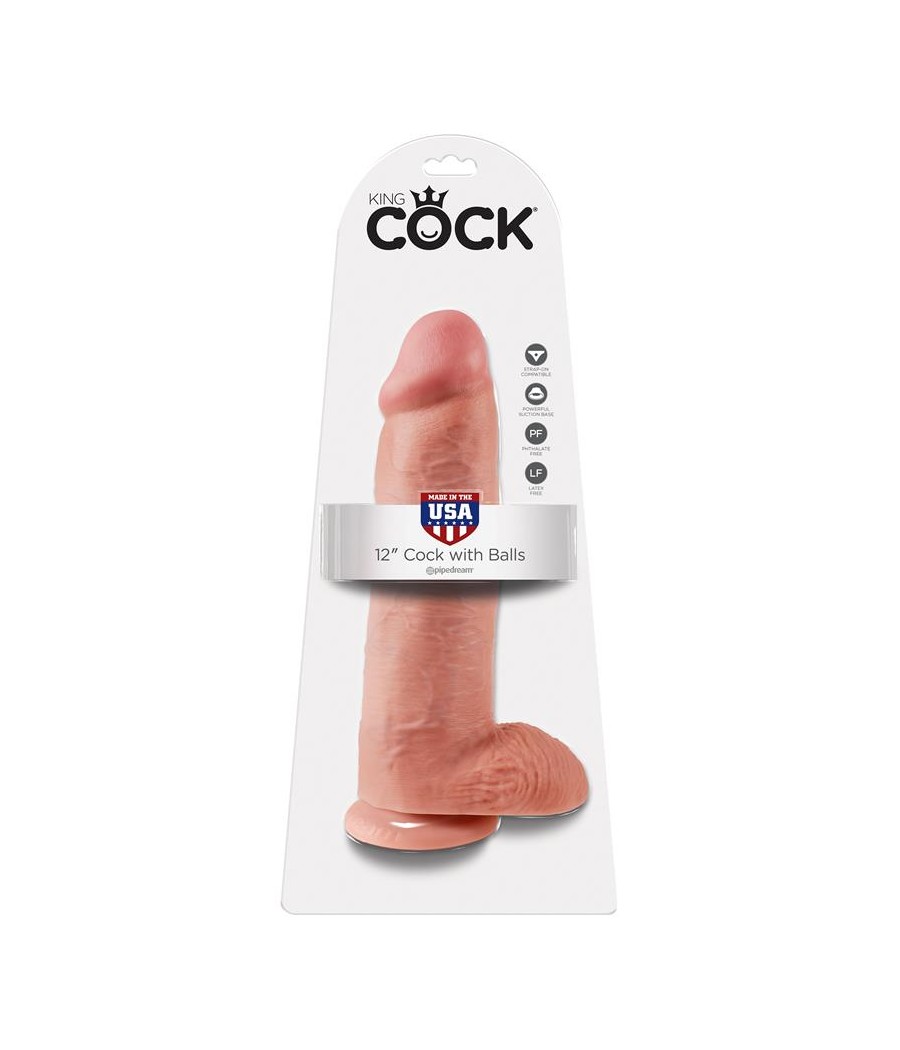 King Cock Pene con Testiculos de 12 Color Natural