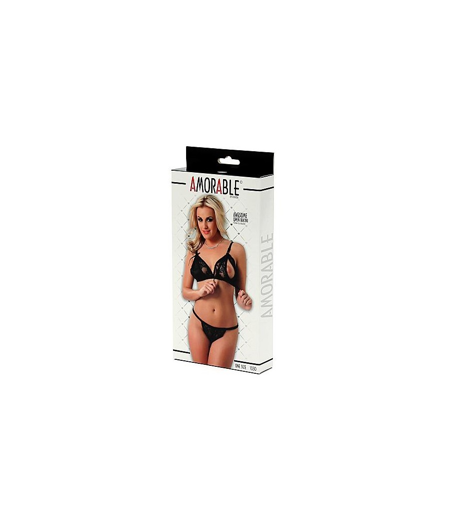 Rimba Amorable Bikini Abierto Color Negro Talla unica